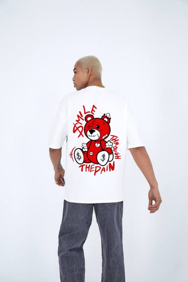 "Smile Through The Pain" white casual T-shirt - Image 3