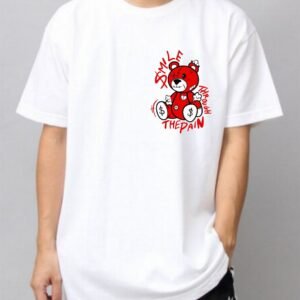 "Smile Through The Pain" white casual T-shirt