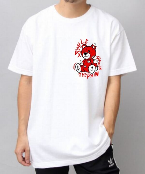 "Smile Through The Pain" white casual T-shirt
