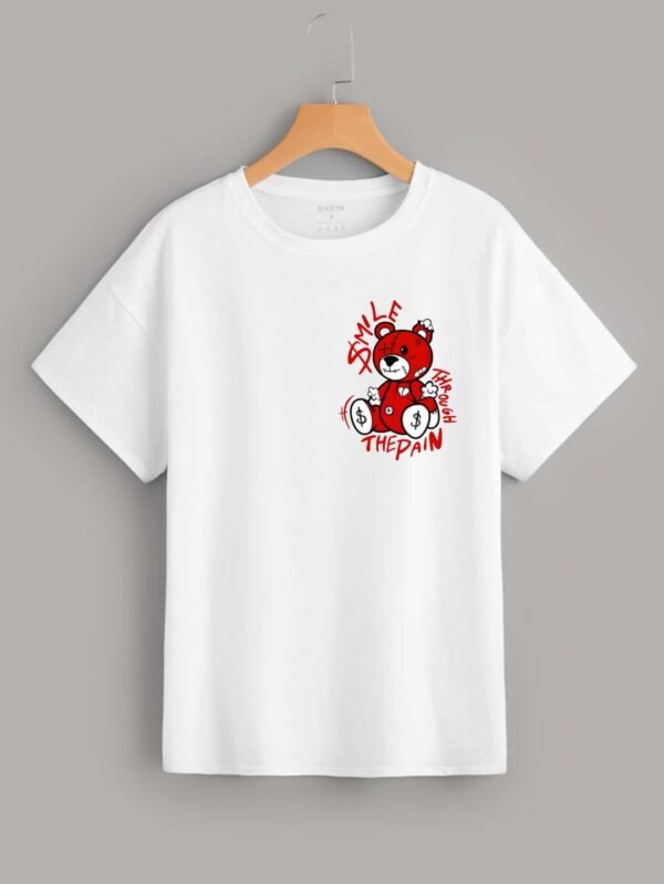 "Smile Through The Pain" white casual T-shirt - Image 4